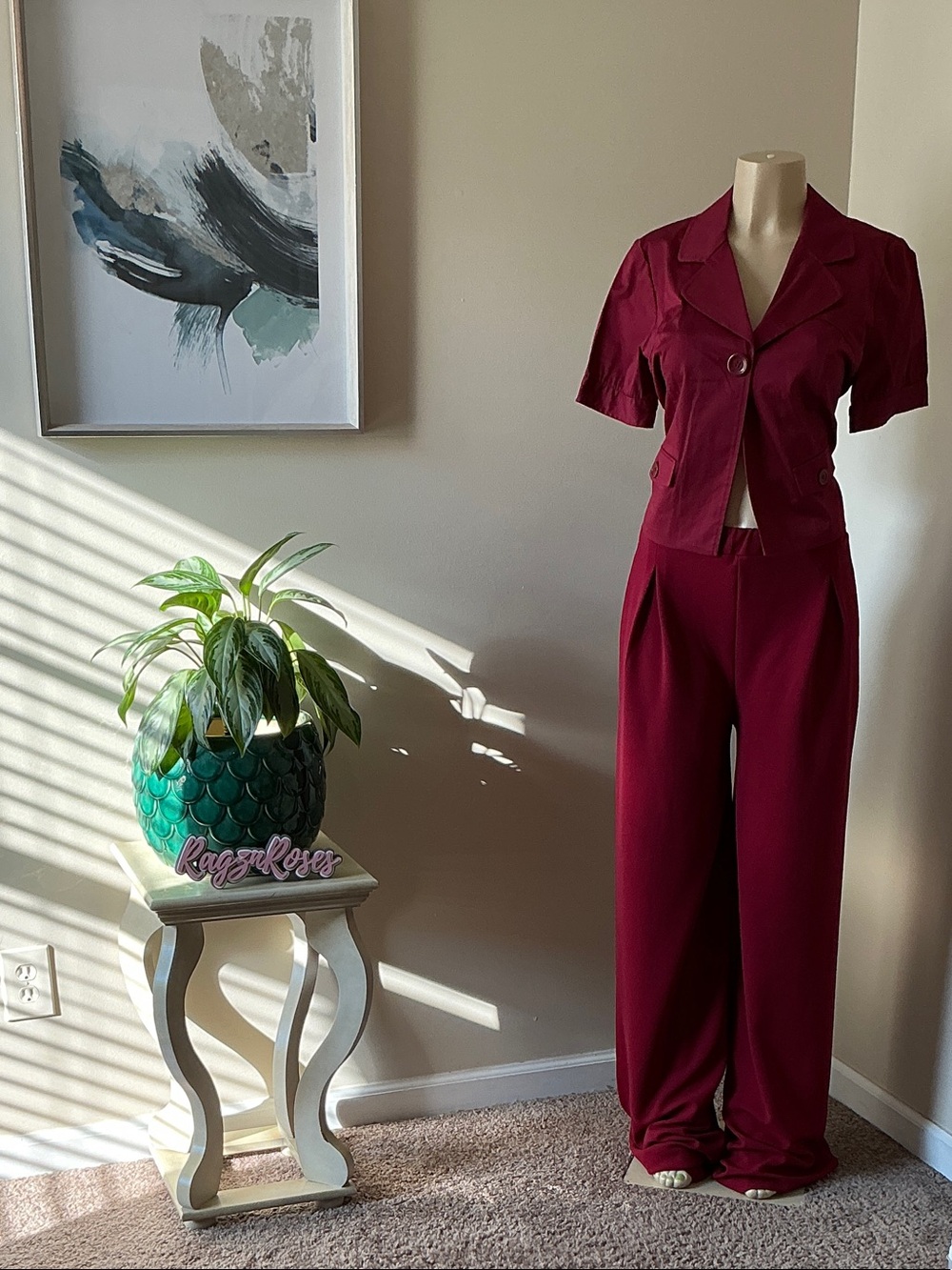 Boohoo Tall Women's Burgundy Pants